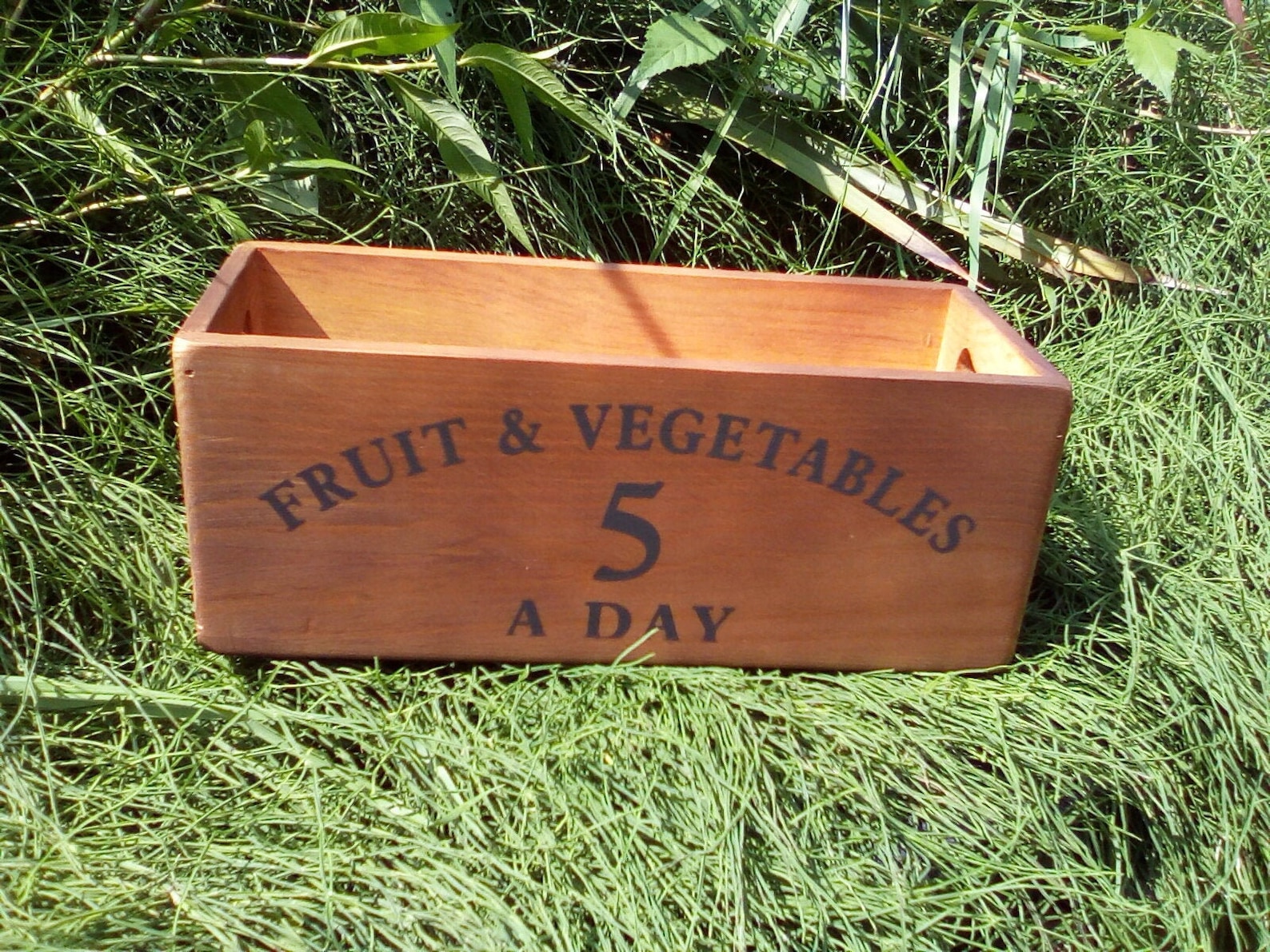 Antique Style Wooden Box FRUIT & VEGETABLES 5 A DAY. Cut Out Etsy UK