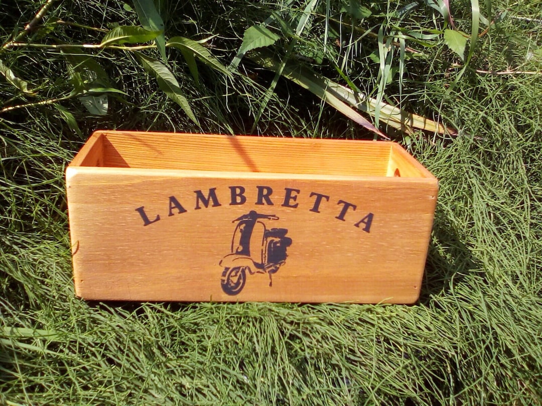 Scooter Themed Antique Style Wooden Box With VESPA One Side and ...