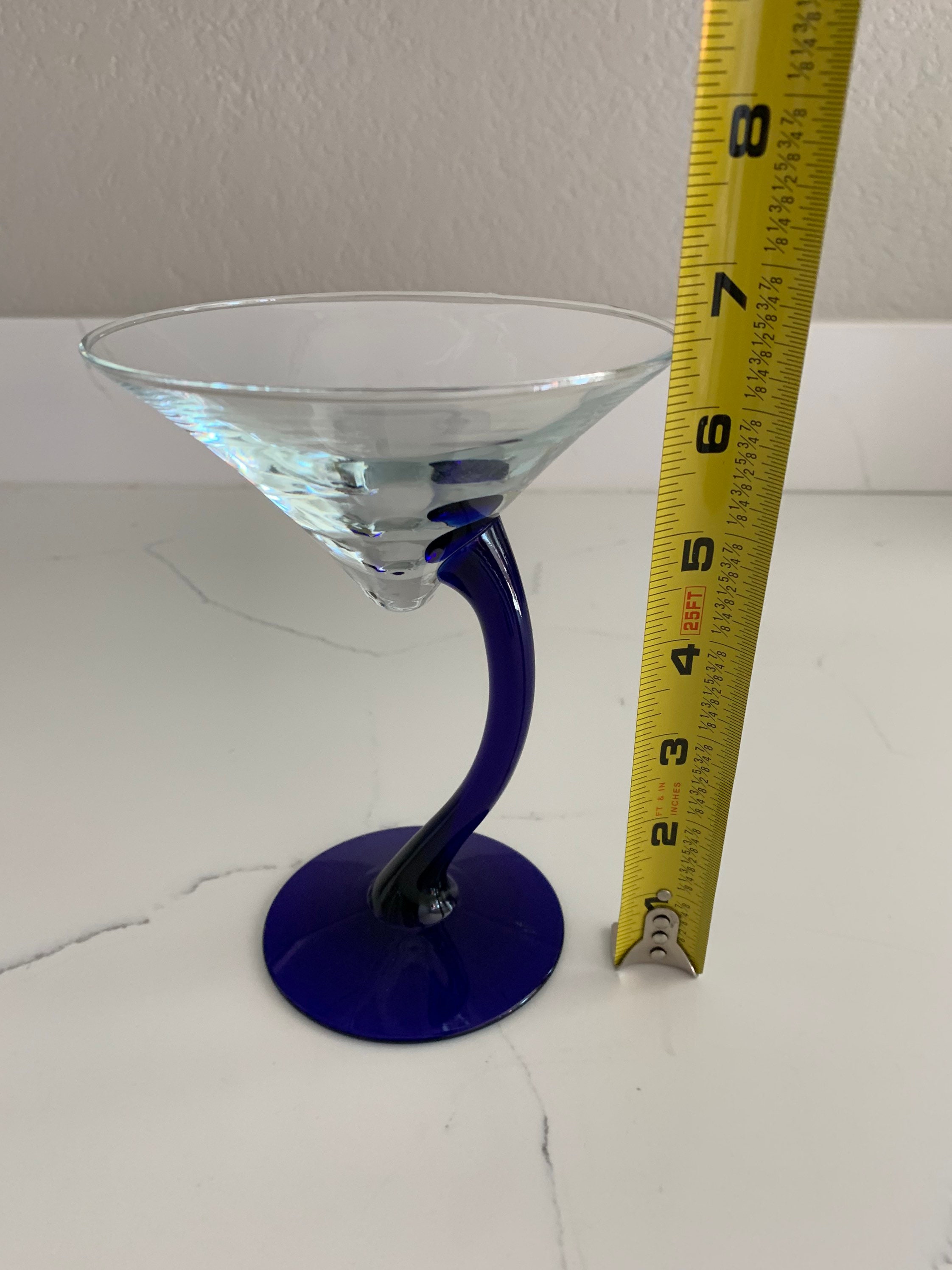 Vintage set of 4 Libbey Bravura curved Stem Martini Glasses Etsy