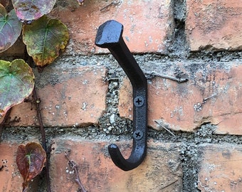 Cast Iron Railroad Spike Coat Hook Heavy Duty, Metal Wall Hook, Railroad Spike Hook, Heavy Coat Hook, Coat Hook, Cast Iron Hook, Wall Hook