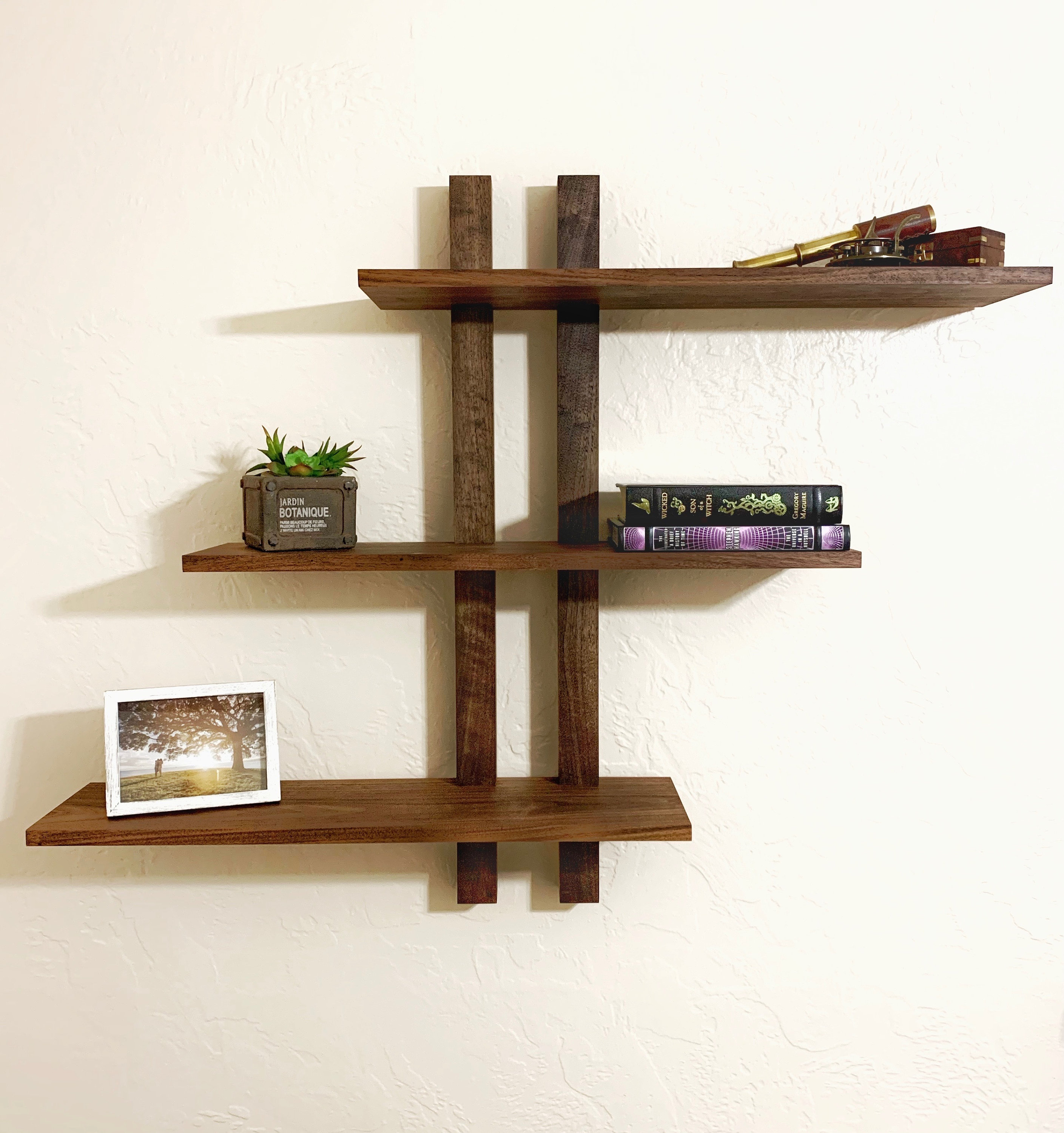 Modern wood shelves deals