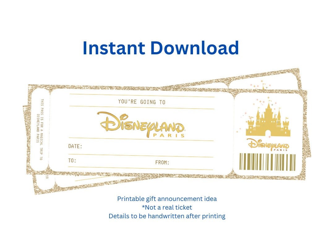 Printable Ticket To Disneyland Paris Surprise Gift Birthday Gift printable-ticket-to-disneyland-paris-surprise-gift-birthday-gift