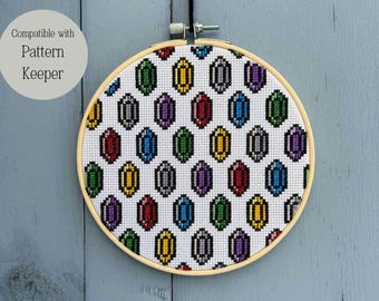 Patrón de punto de cruz redondo de rupias de The Legend of Zelda