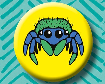 Jumping Spider Button Badge. Animal Badge. Rescue Animals. Spiders