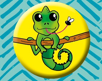 Chameleons Button Badge. Animal Badge. Rescue Animals. Reptile. Chameleon