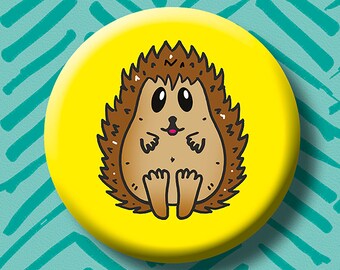 Hedgehog Button Badge. Animal Badge. Rescue Animals. Hedgehogs