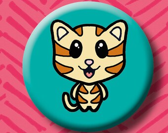 Cat Button Badge. Animal Badge. Rescue Animals. Cats