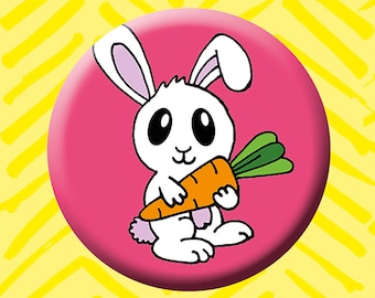 Rabbit Button Badge. Animal Badge. Rescue Animals. Rabbit