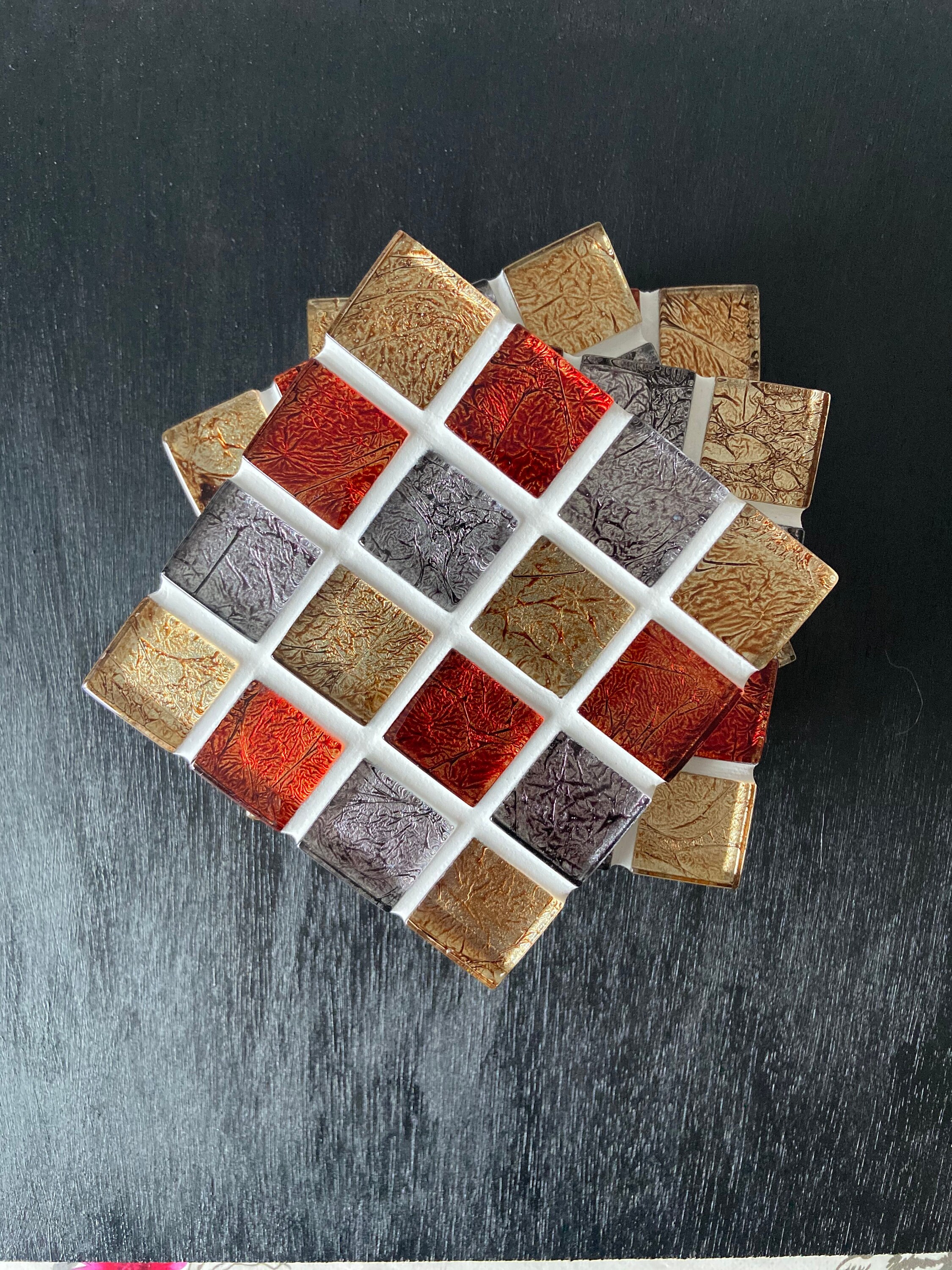 Handcrafted Mosaic Glass Tile Coasters Set of 4 Etsy