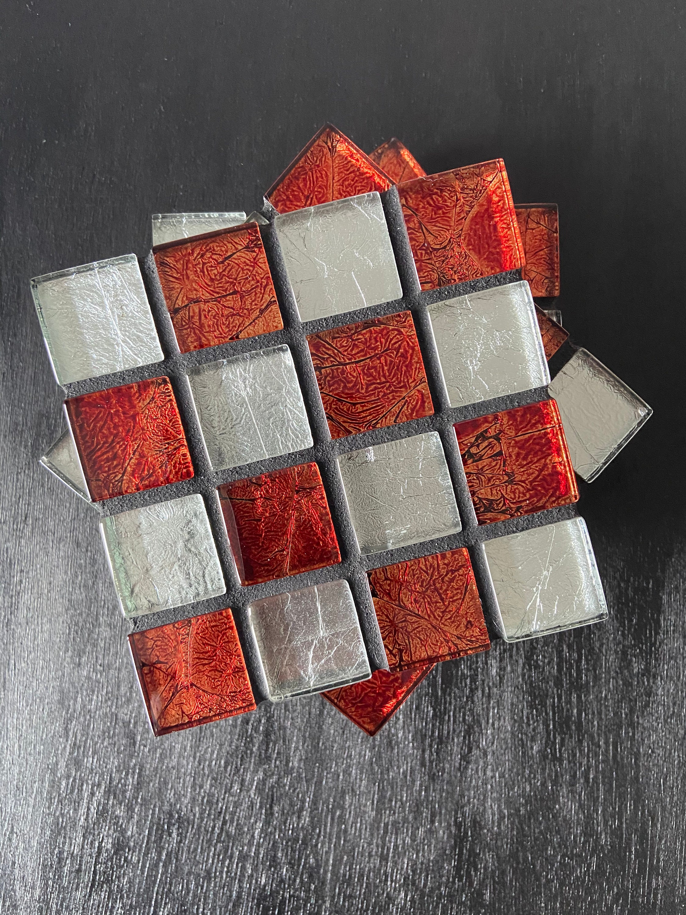 Handcrafted Mosaic Glass Tile Coasters Set of 4 Etsy