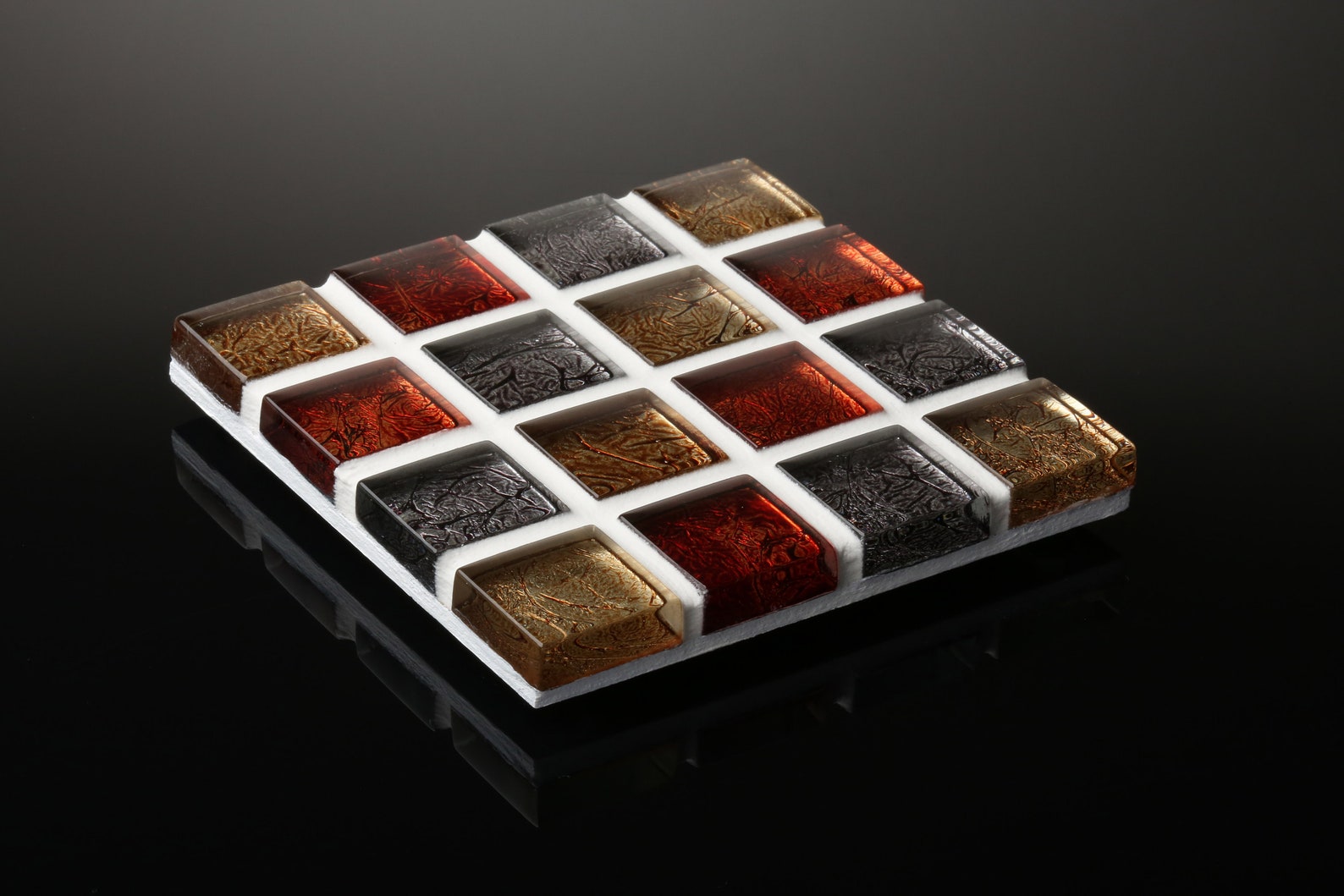 Handcrafted Mosaic Glass Tile Coasters set of 4 Etsy