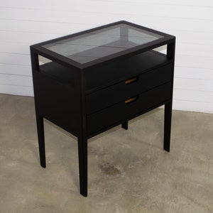 Nightstand in Solid Oak wood, Ebony finish