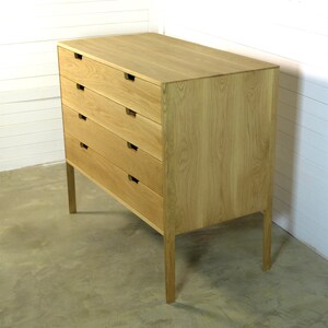 Chest of drawers in Oak or Walnut Solid Wood, Oak Wood Chest, Mid Century Credenza, Scandinavian Design image 3