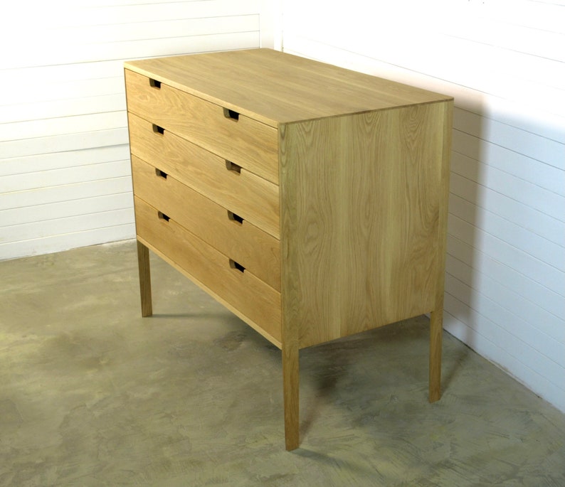 Chest of drawers in Oak or Walnut Solid Wood, Oak Wood Chest, Mid Century Credenza, Scandinavian Design image 3