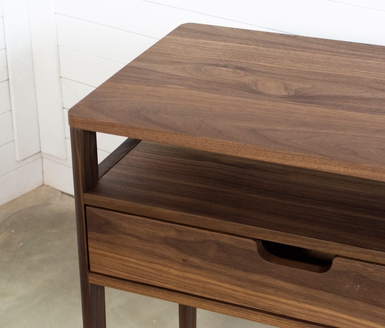 Bedside table in solid Walnut Wood image 5