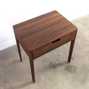 Nightstand in Solid Walnut/Oak Wood, Bedside Table with Drawer, Mid-Century Modern Nightstand  , Scandinavian Style /free shipping