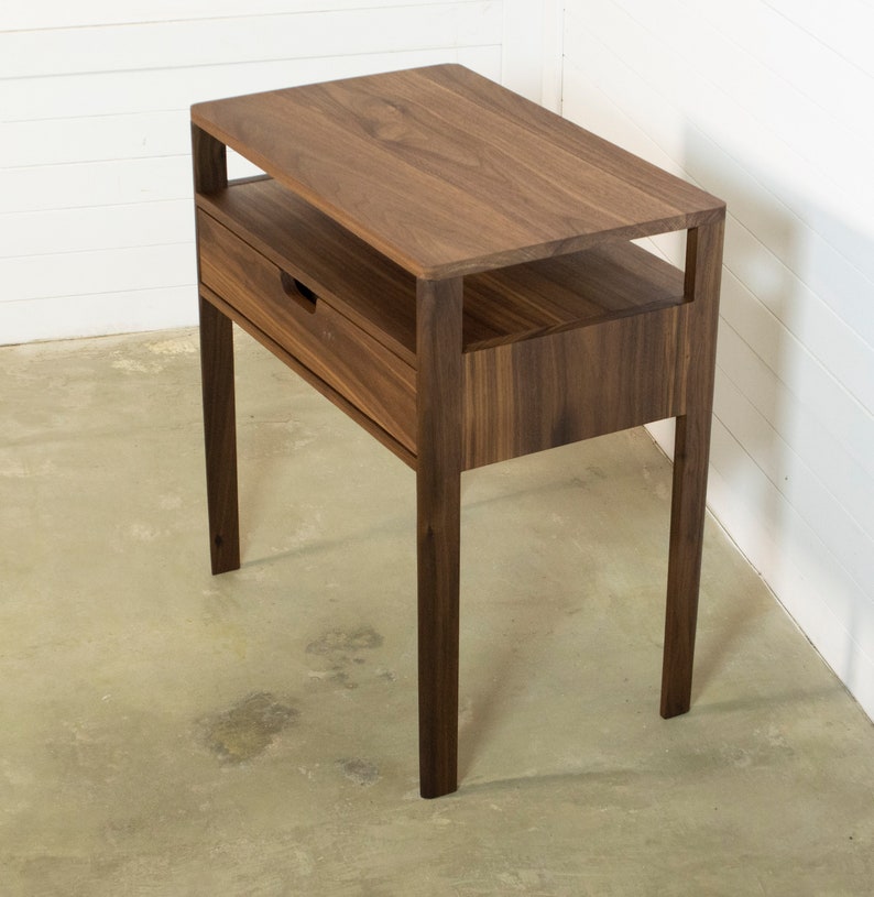 Bedside table in solid Walnut Wood image 4