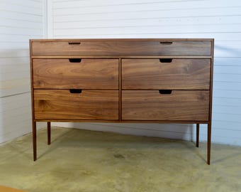 Chest of Drawers, solid Walnut/Oak Wood, Mid Century Credenza, Media Cabinet, Sandinavian design