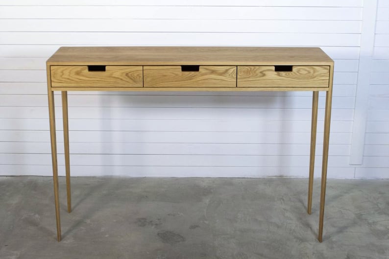 Entry Console table in Oak solid wood Hallway console table Etsy