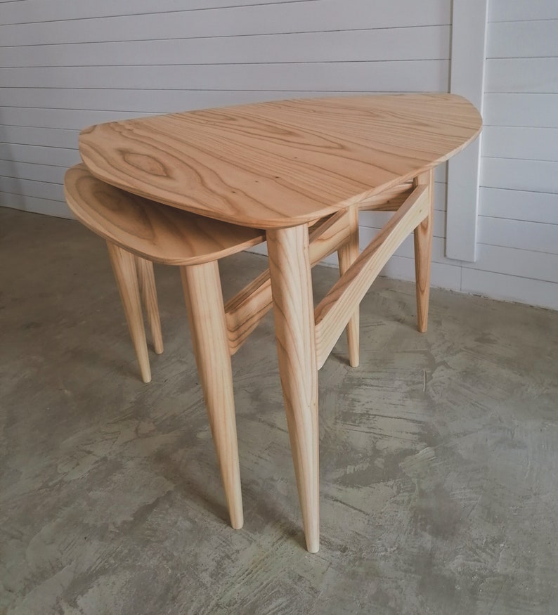 Satsbord in solid Oak/Walnut Wood, Coffee table, Dinning room table, Scandinavian design image 2