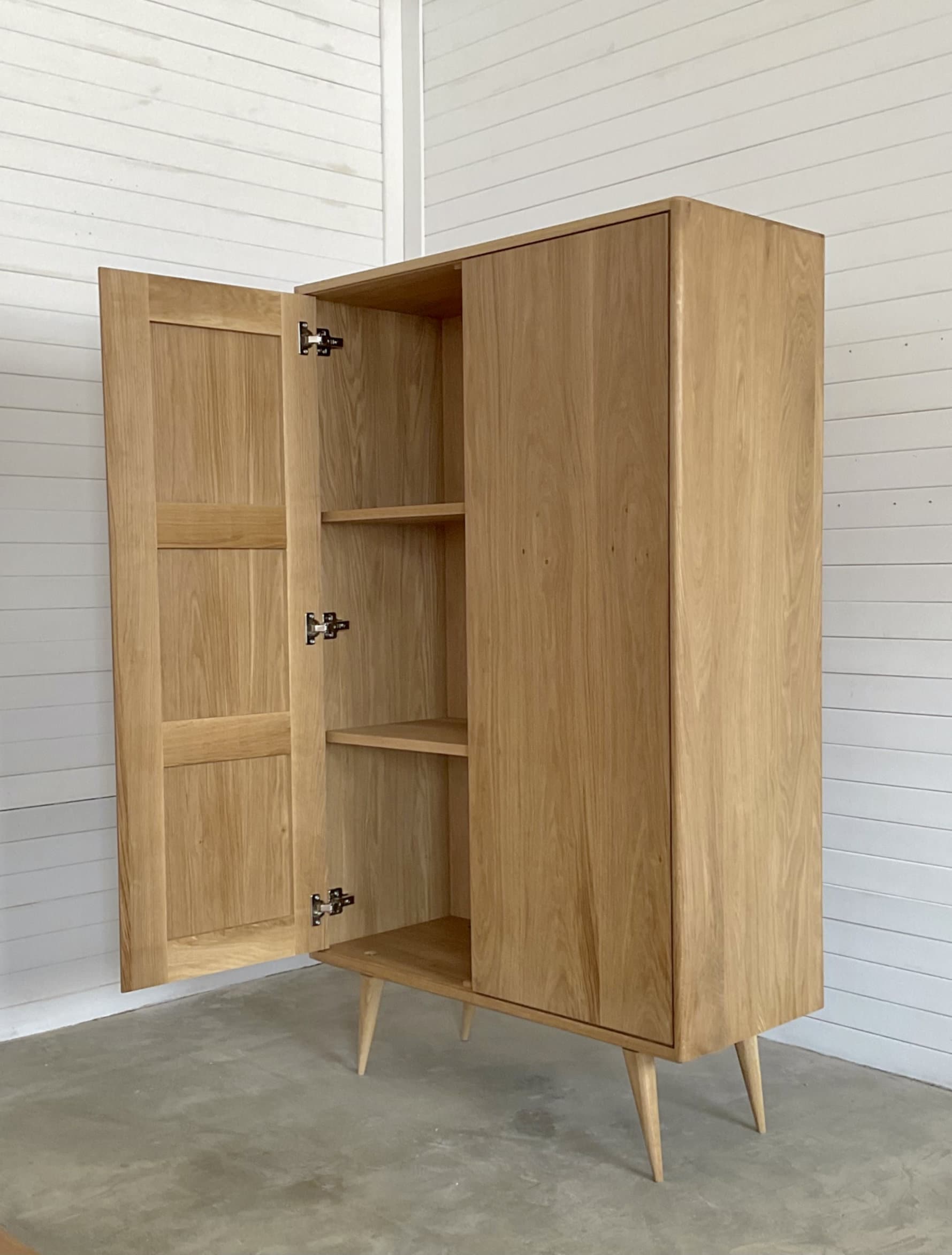 Oak Wardrobe Bedroom Cabinet Mid Century Oak Cabinet Scandinavian Furniture Etsy