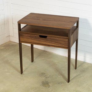 Bedside table in solid Walnut Wood image 3
