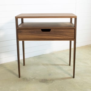 Bedside table in solid Walnut Wood image 2