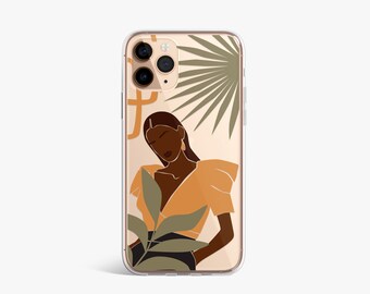 Black Girl Phone Case, Protective Clear Case, Clear iPhone Case, Samsung Case, iPhone 14 Case, iPhone 12 Pro Case, iPhone 14 Pro Max Case