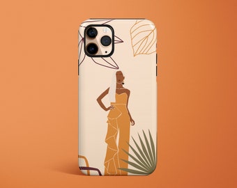 Black Woman Art Case, Abstract iPhone Case, iPhone Tough Case, Protective Case, iPhone 14 Case, iPhone 12 Pro Case, iPhone 13 Pro Max Case