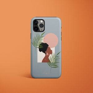 Zwart meisje telefoonhoesje, abstract iPhone-hoesje, harde iPhone-hoes, beschermhoes, iPhone 14-hoesje, iPhone 12 Pro-hoesje, iPhone 13 Pro Max-hoesje