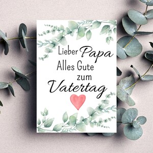 Postkarte Vatertag Wasserfarben Optik Matt