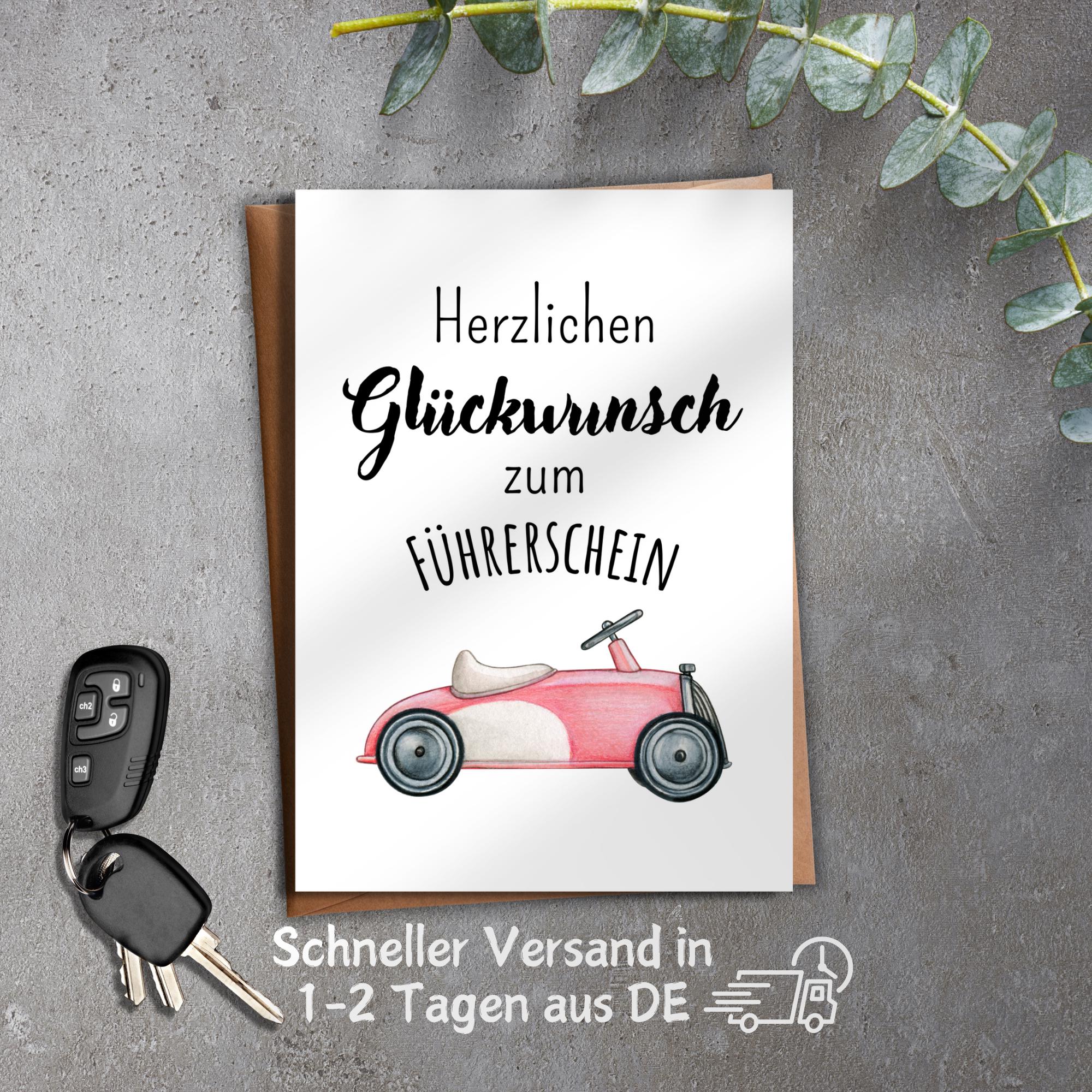 AFIE Glückwunschkarte Zum Führerschein – Mit Tacho-Motiv, 12x17,5 Cm, Inkl. Umschlag – Für 17–20 Jahre