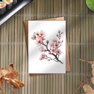 Postkarte Sakura Kirschblüte Japanisch Asiatisch Matt