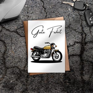 Ansichtkaart goede reis, rijbewijs, geslaagd examen, motor, scooter, Matt