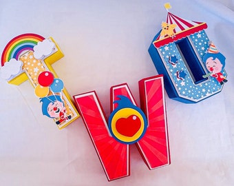 Lettere 3D Plim Plim / Compleanno Plim Plim / Festa Plim Plim / Decorazioni Plim Plim