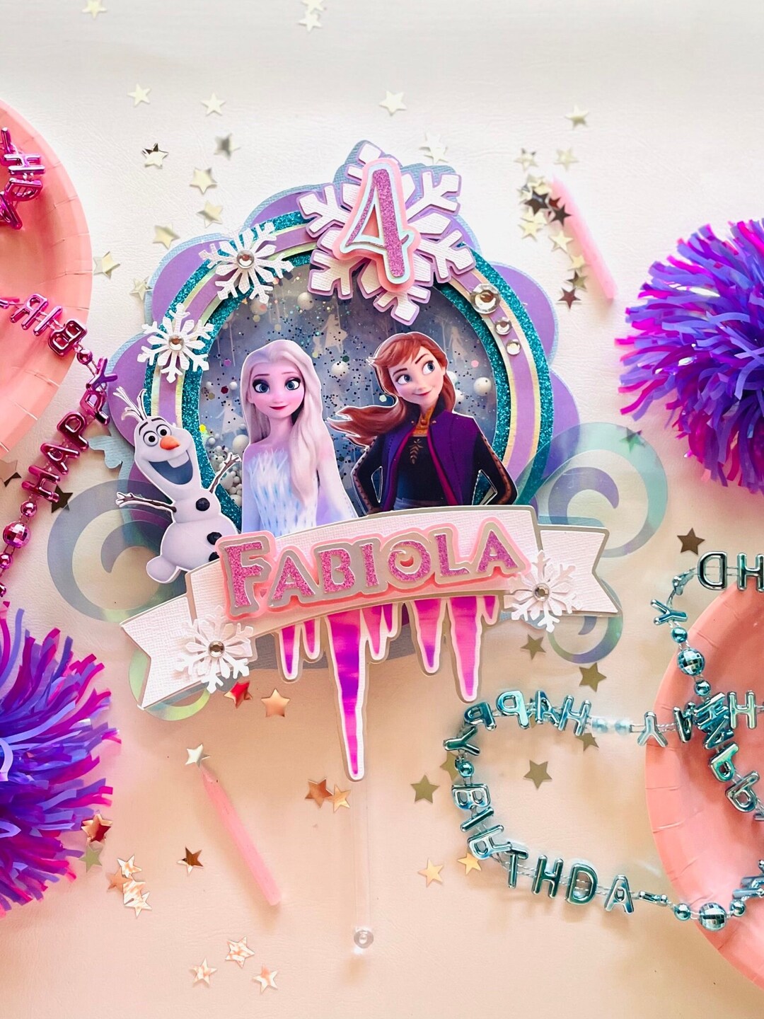 Frozen Caketopper / Anna & Elsa Caketopper/ Frozen Decoration/ Frozen ...