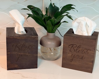 Wooden tissue box cover