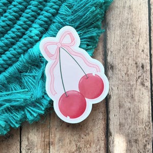 Cute Cherry Sticker, Vinyl Sticker, Water Bottle Sticker, Coquette Decal