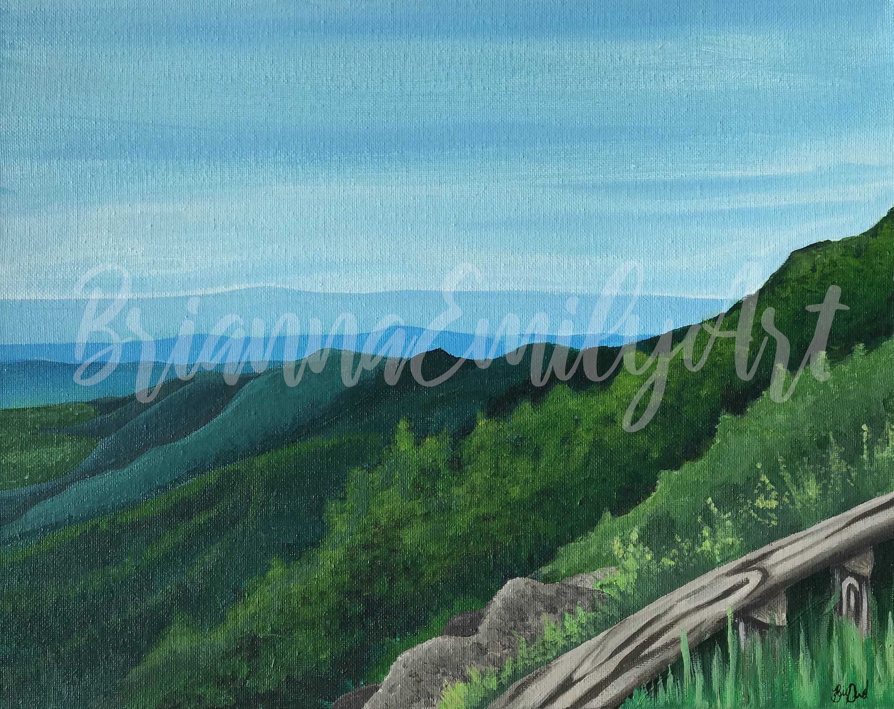 Blue Ridge Mountains Print Art Print Acrylic Painting Etsy