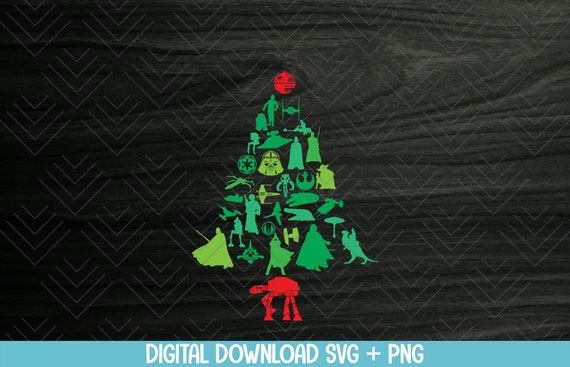 Joyeux Noel Svg Png Star Wars Christmas Tree Svg Etsy