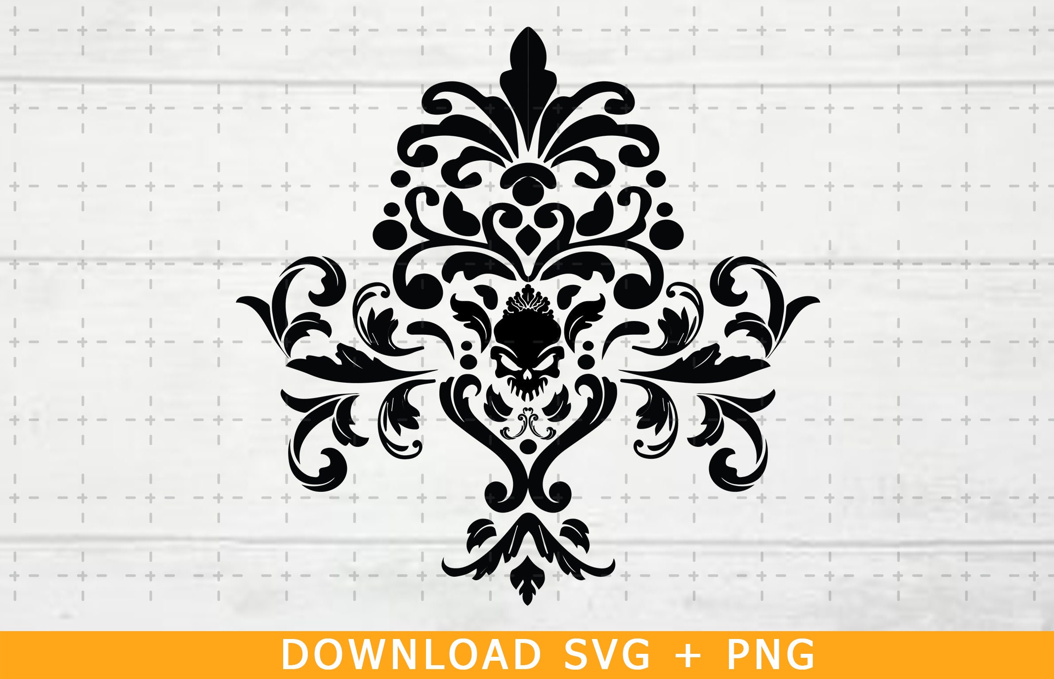 Download Damask Skull Floral Baroque Svg Png Beautiful Damask Svg Etsy