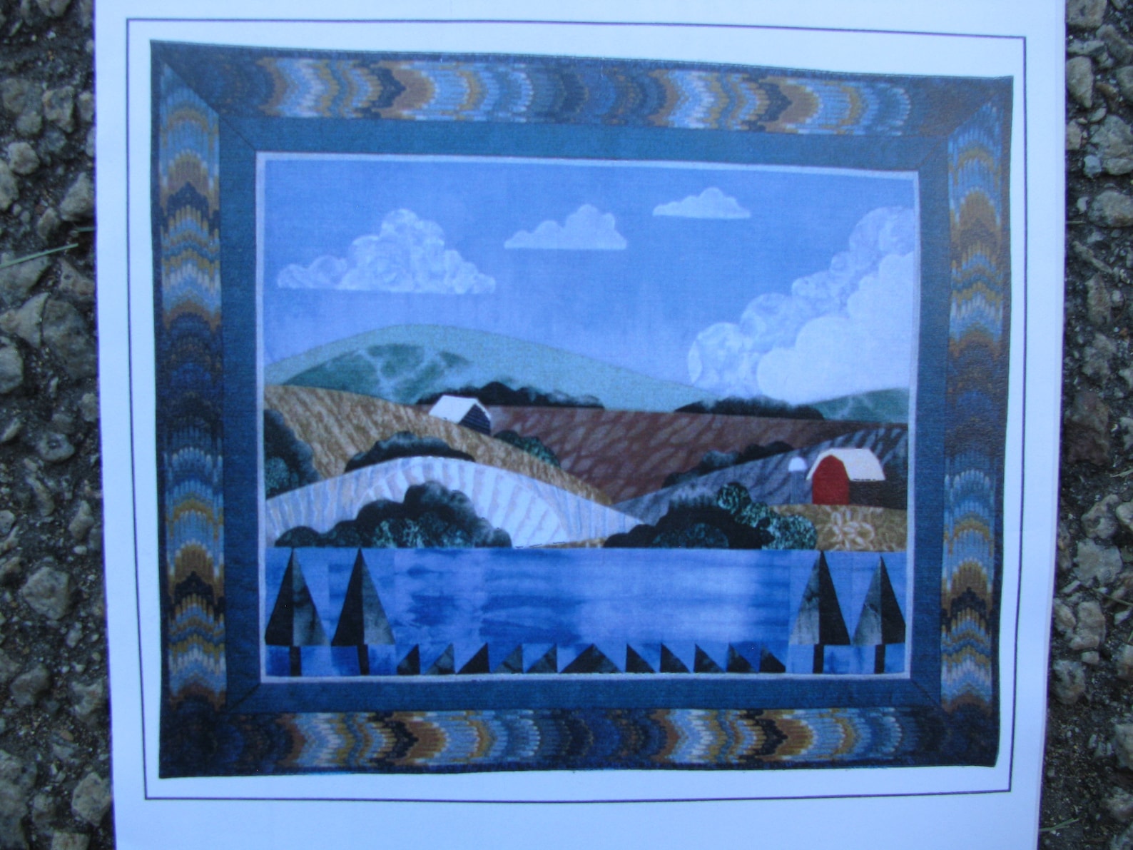 Vintage Applique Landscape Quilt Pattern Uncut Country Scene Etsy