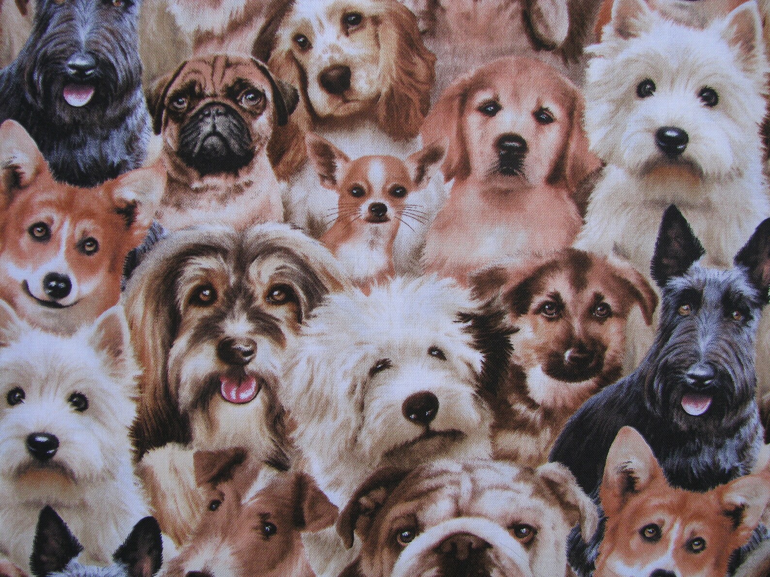Multi Breed Dog Fabric SCS Fabrics Remnant OOP Novelty 25 Etsy
