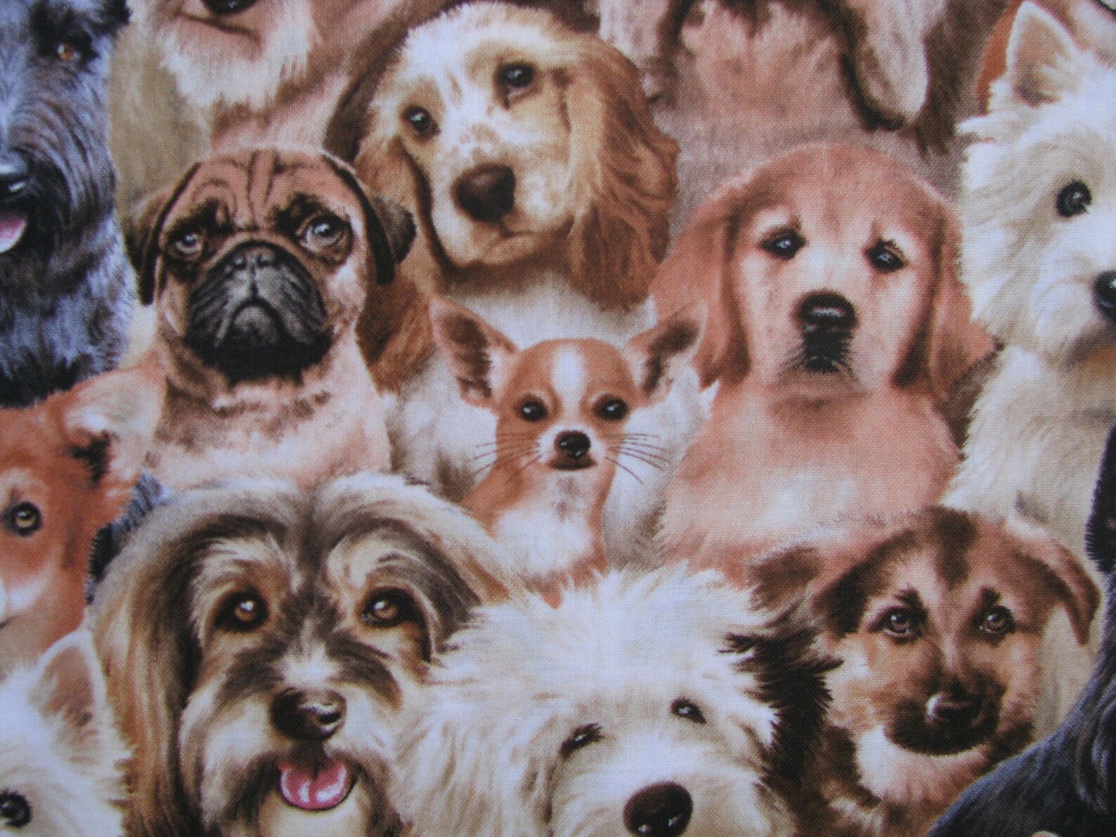 Multi Breed Dog Fabric SCS Fabrics Remnant OOP Novelty 25 Etsy