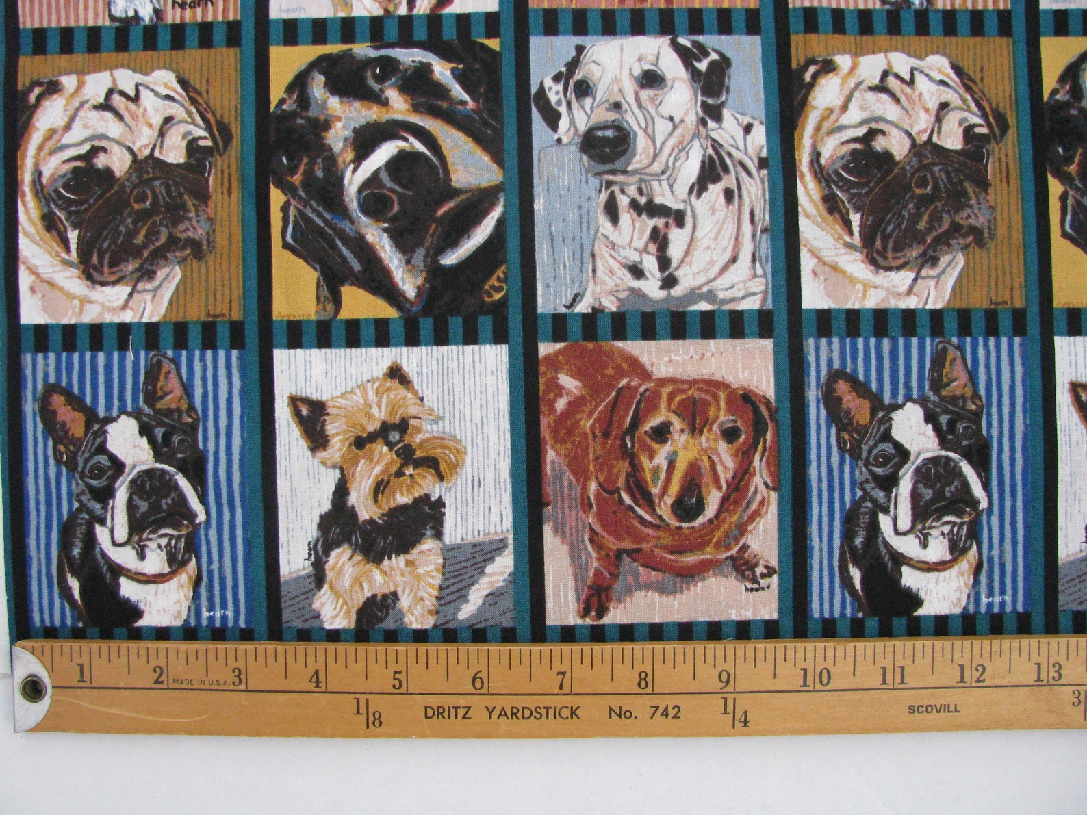 Very Rare Multi Breed Dog Fabric Panel Dog Pictures Faces Etsy