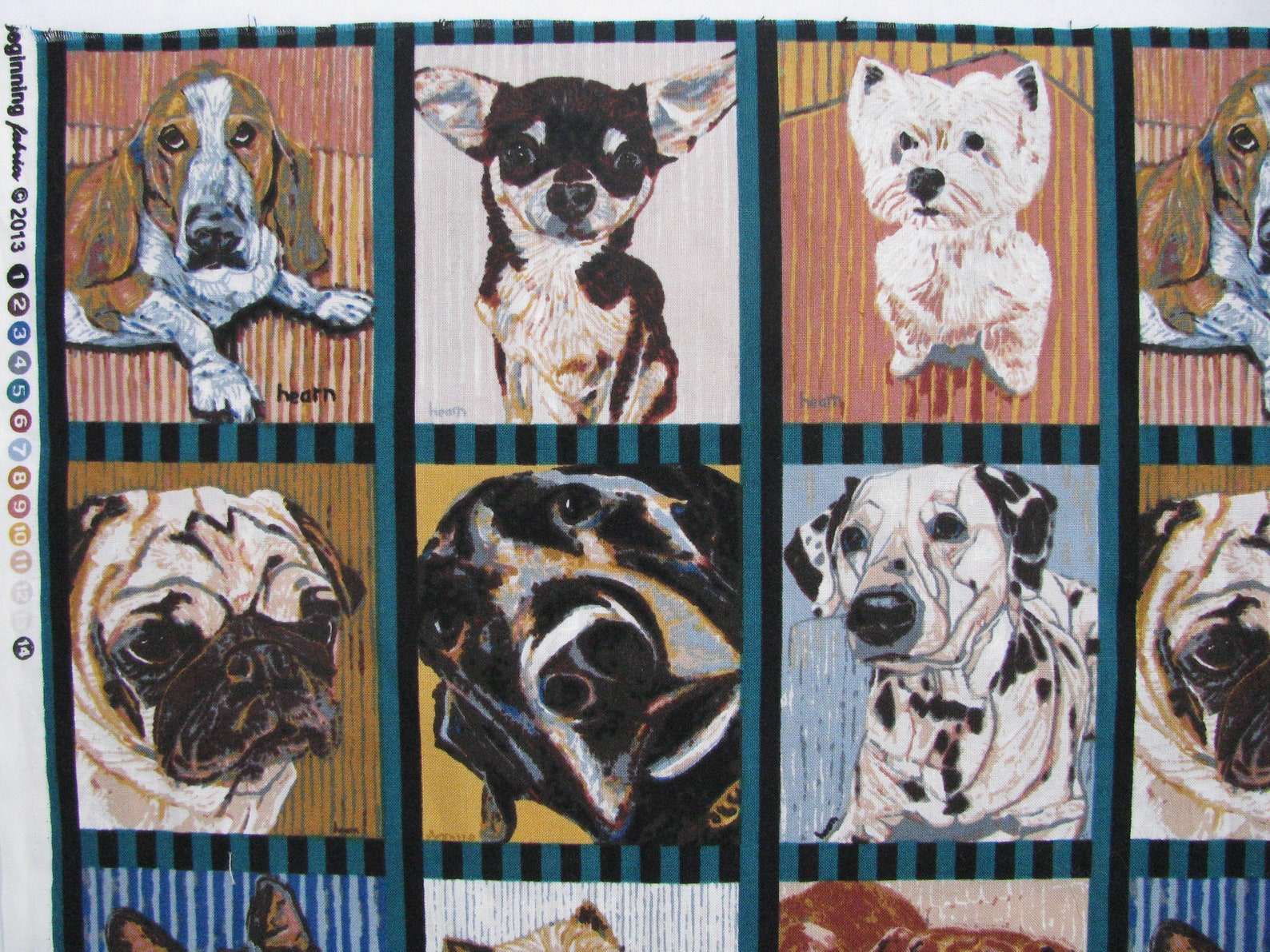 Very Rare Multi Breed Dog Fabric Panel Dog Pictures Faces Etsy