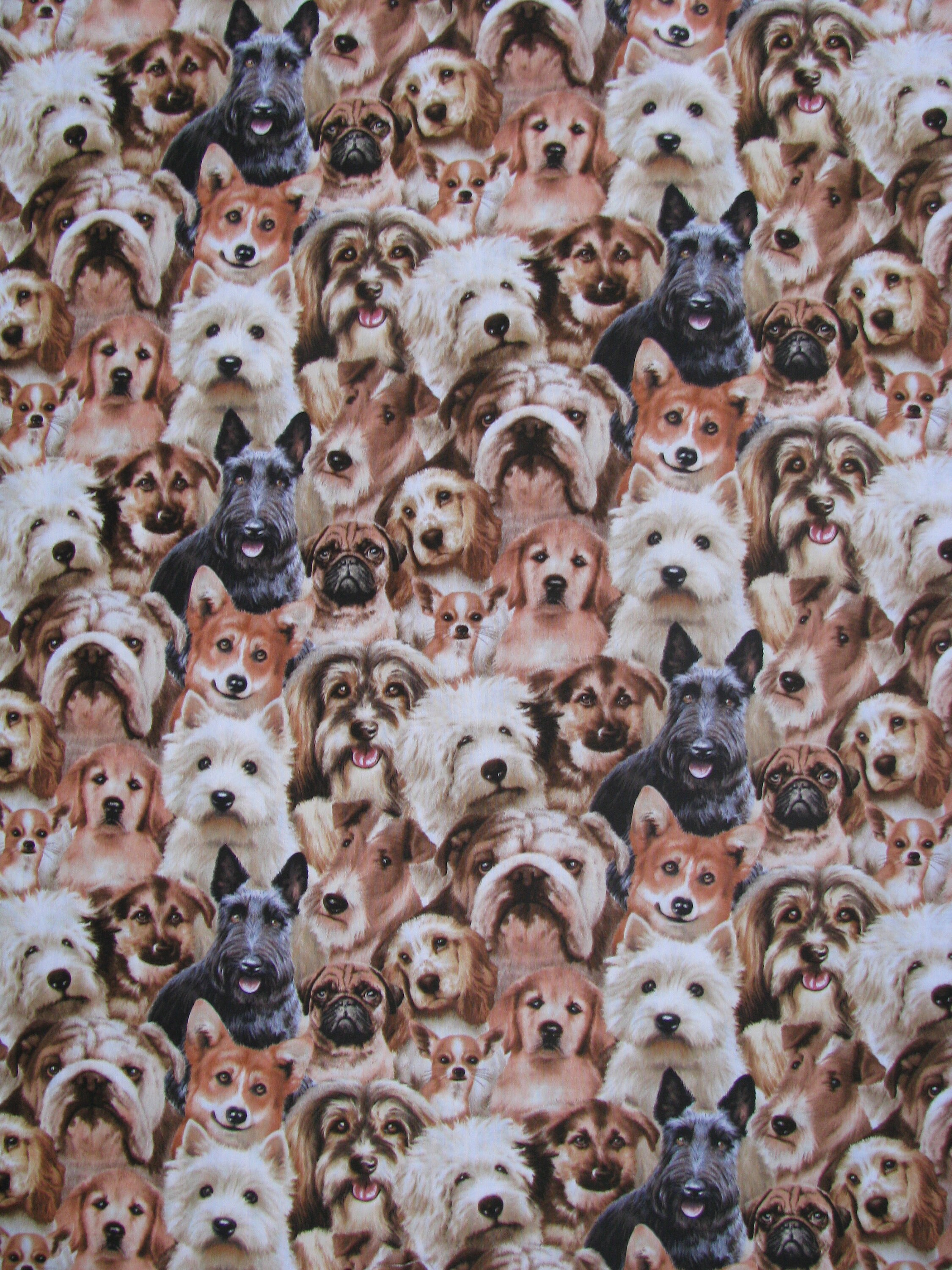 Multi Breed Dog Fabric SCS Fabrics Remnant OOP Novelty 25 Etsy