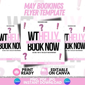 PinkMay Booking Flyer Mothers Day Booking Flyer May Hair May Books Open, May Appointment Flyer, May Book Now May Lashes Nail Braid Wig Flyer