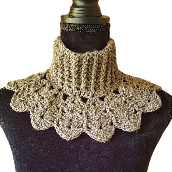 Victorian scarf pattern, neck warmer pattern, collar scarf pattern,handknit scarf pattern, crochet scarf pattern,Edwardian Collar scarflette