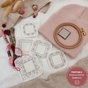 Stick and Stitch Mützenmuster, beanie Stickmuster, Frühlings-Bordüre mit Stick- und Stitch-Muster, PDF, anfängerfreundlich, Instant Download